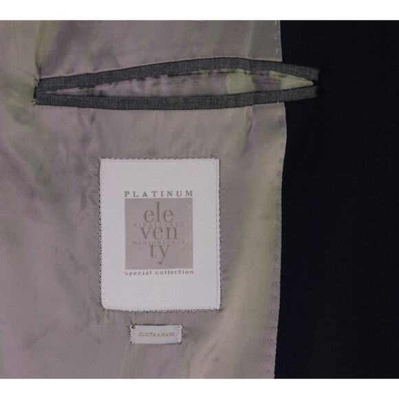 Eleventy Platinum Special Collection Solid Navy Blue Wool Blazer Jacket 42R - Picture 9 of 11